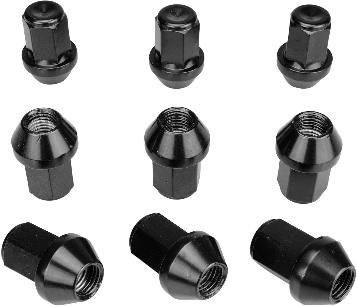 Zwarte Wielmoeren M12 x 1.25 x 34 - Conisch 60° voor Aluminium Stalen Velgen