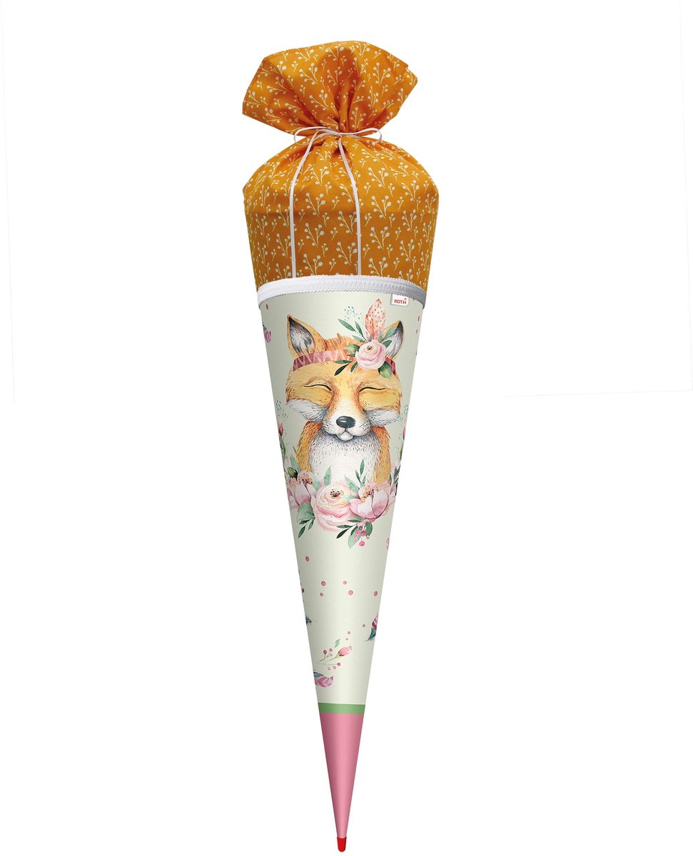 Schultüte Funny Fox - 70 cm - Fuchsia