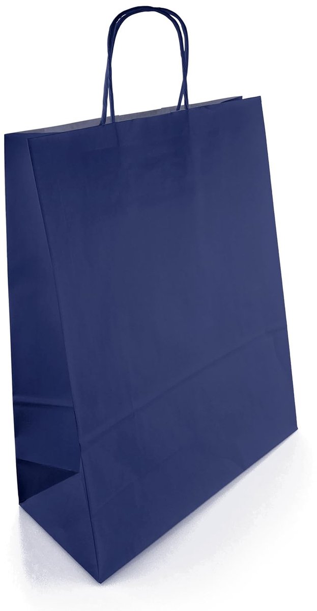 Papieren Tas - Donkerblauw - 200 Stuks - 25x11x32cm