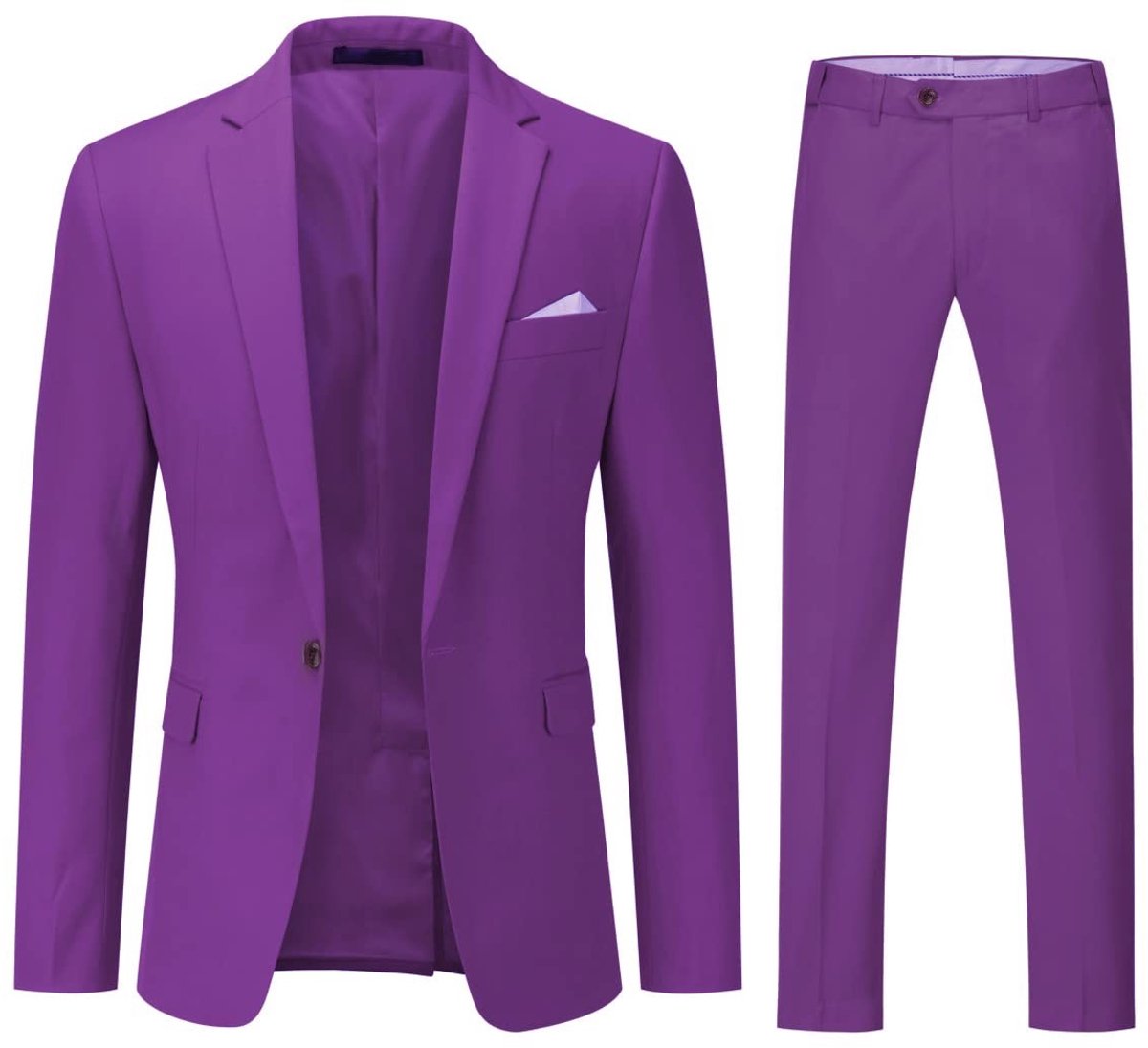Heren Kostuum - Slim Fit 2-delig - Blazer en Broek - Paars