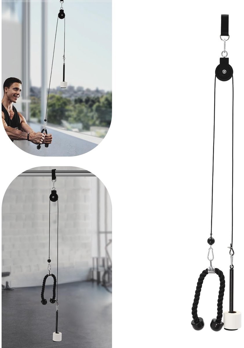 Fitness Lat Pull Systeem - Thuis Training - Zwart