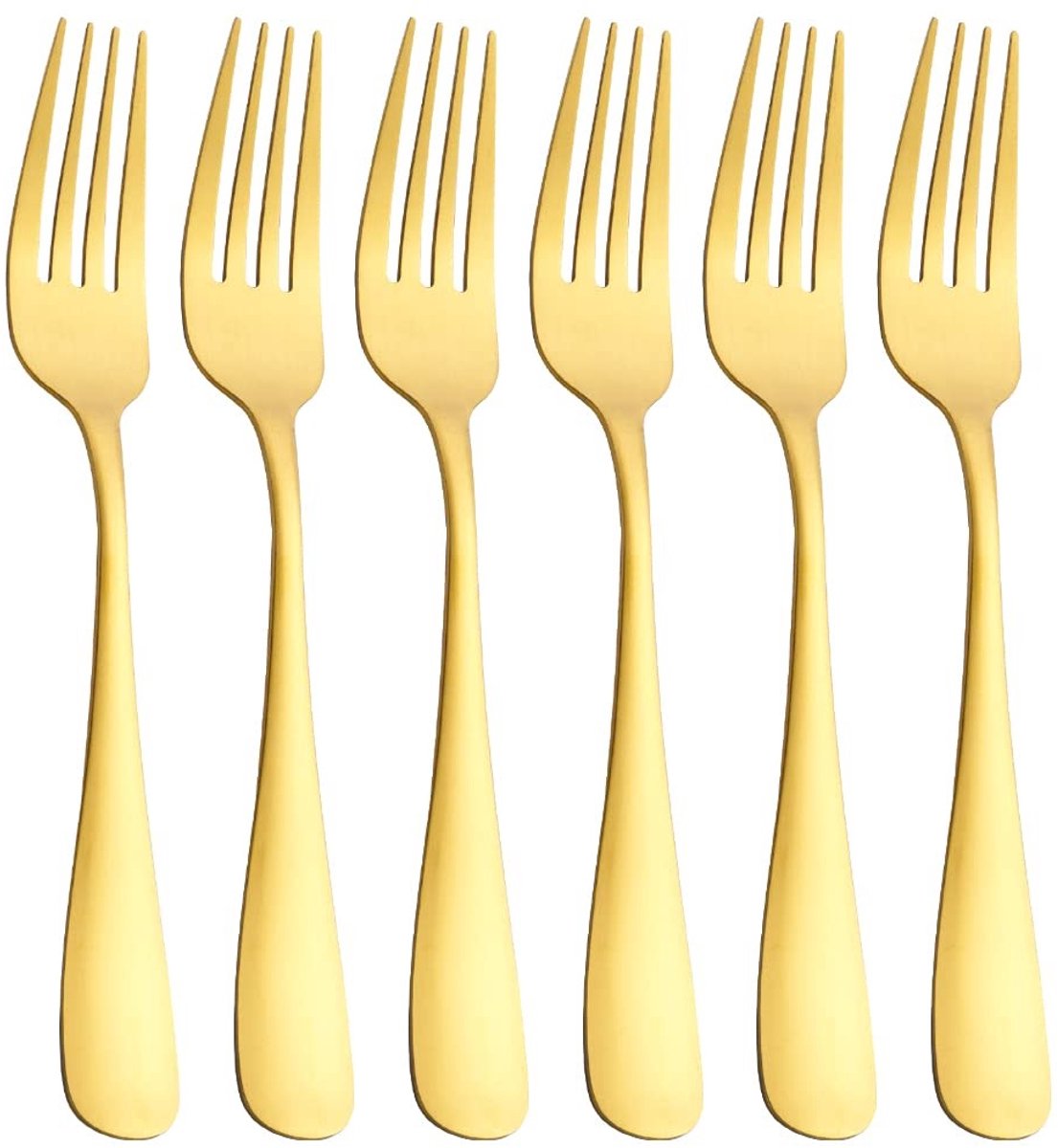 Tafelvork Set - Matte Gouden Finish - 6 Stuks