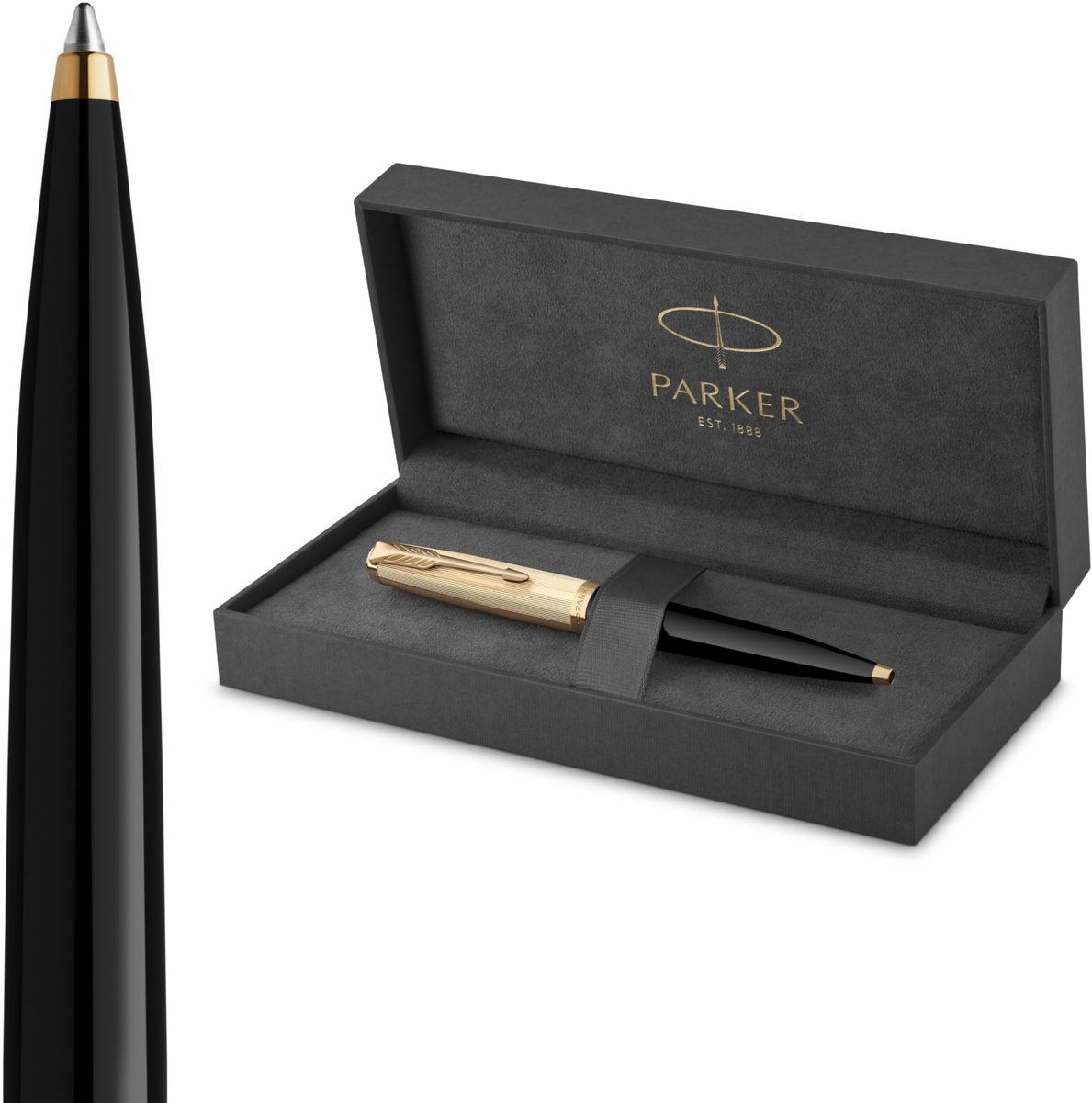 Balpen 51 - Zwart met gouden afwerking