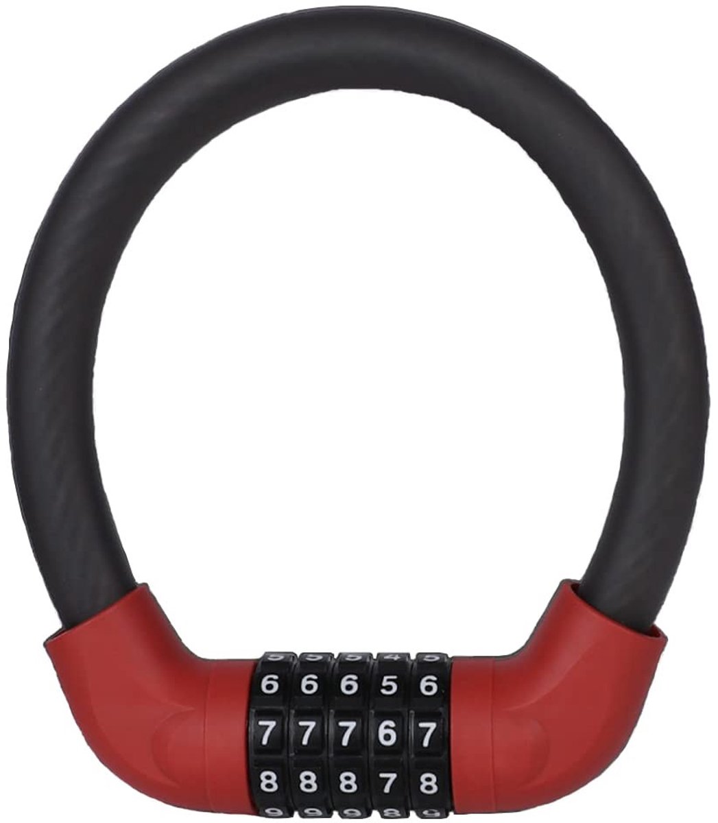 Fietsslot met Combinatie - Anti-Diefstal in Rood, 57 cm