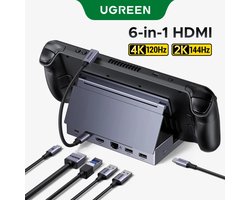 UGREEN - USB-C Hub Dock - 4K HDMI 120Hz - 100W PD - Steam Deck - Voor Steam Deck en ROG Ally - Model UGREEN-6IN1