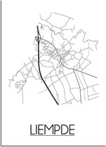 DesignClaud Liempde Plattegrond poster  - A3 + Fotolijst zwart (29,7x42cm)