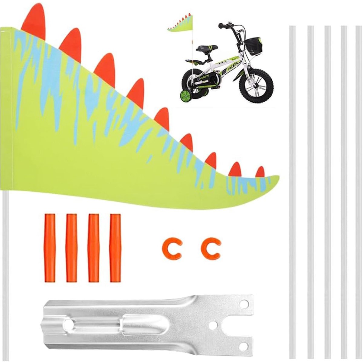 Reflecterende Fietsvlag - 150 cm voor Fietsaanhanger of Scooter