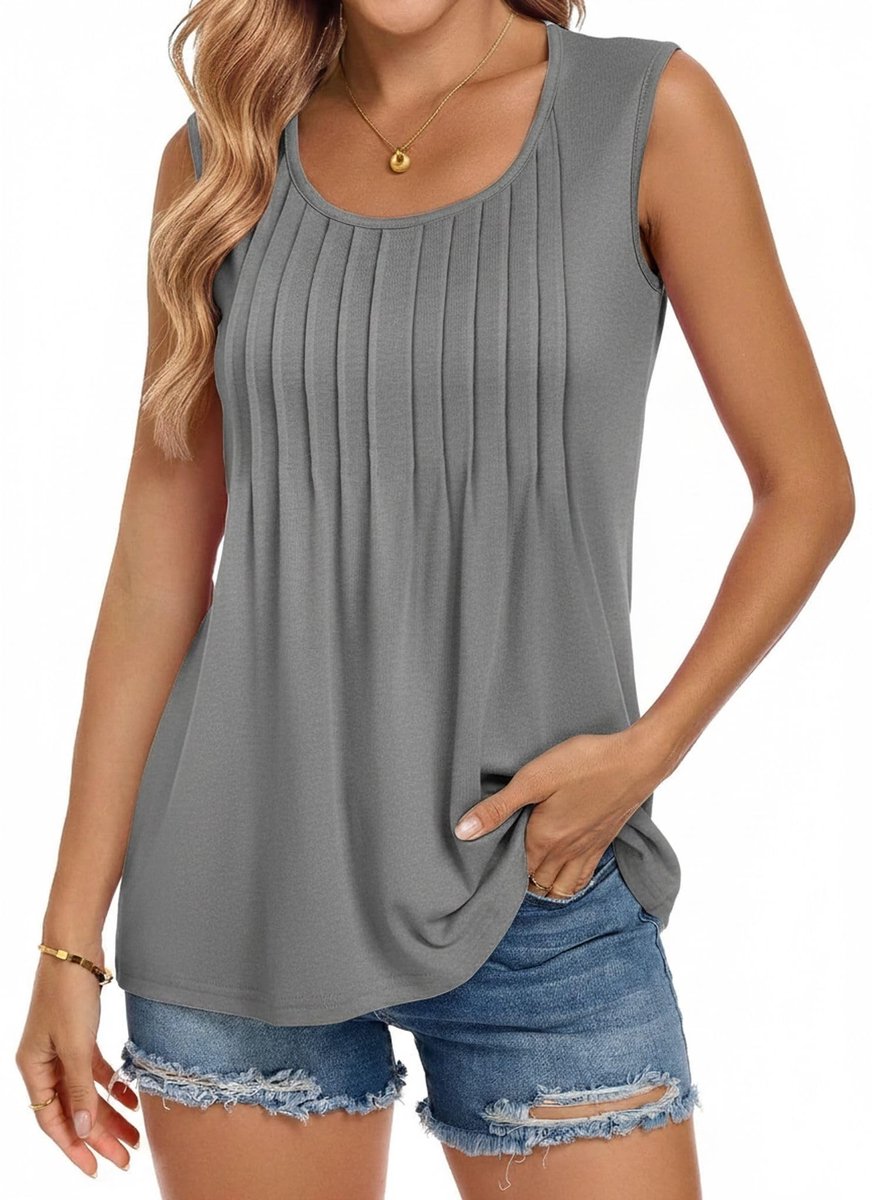 Dames Tanktop - Losse Pasvorm - Grijs