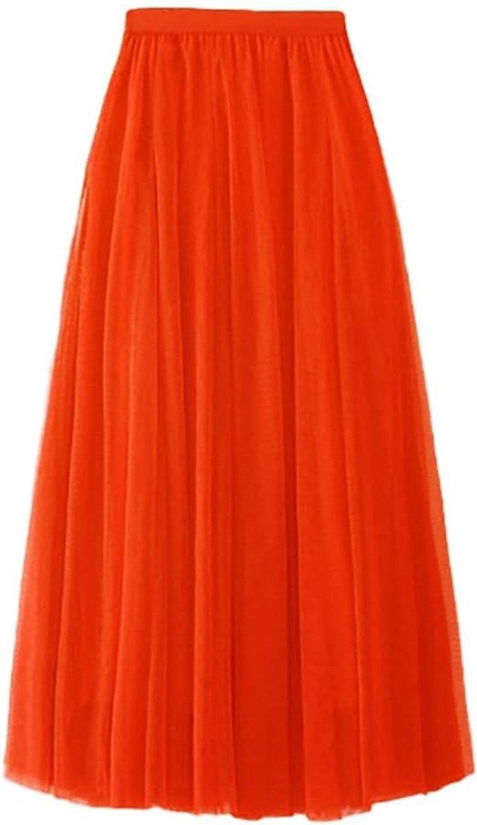 Lange Maxi Tulle Rok voor Dames - A-lijn Midi Rok, Gelaagde Plissé Rok voor Bruiloft en Feestjes