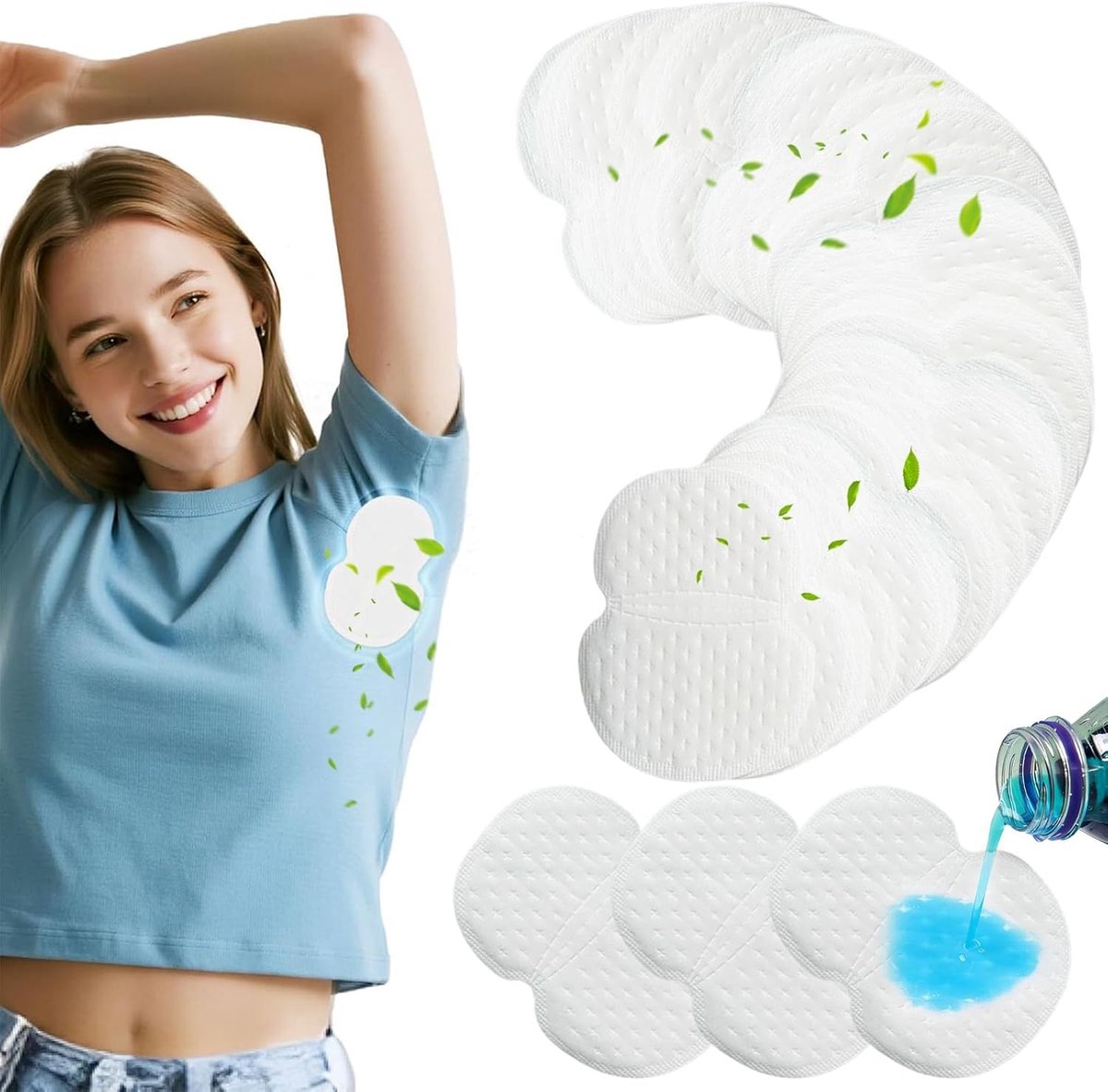 100 Stuks Onderarm Pads voor Mannen en Vrouwen, Ademend, Comfortabel en Geurloos, Bescherming tegen Zweetvlekken en Aanpasbaar in Maat