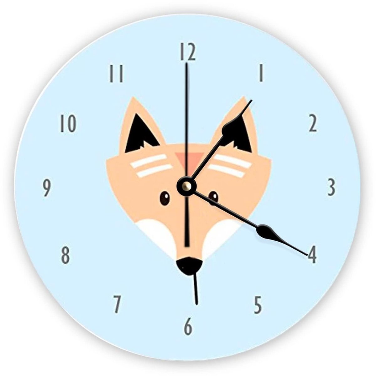 Wandklok - Stille Klok met Cartoon Vos - 25 cm