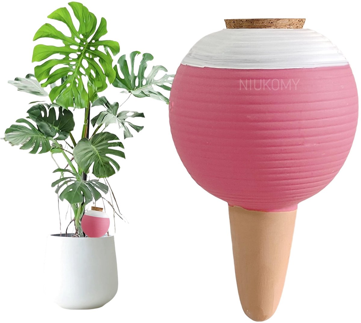 Automatische Watergeefbal van Klei - 450 ml - Roze