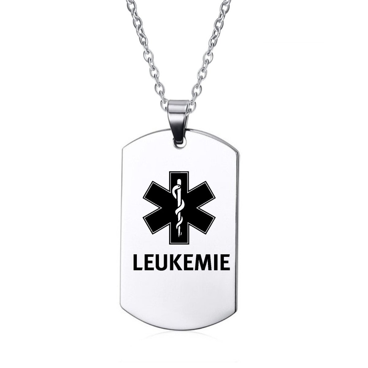 Ketting | Tag | RVS | Zilver | Leukemie