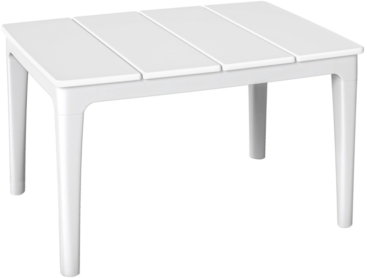 Bijzettafel Buiten 70x53x39cm Crèmewit Kunststof Weerbestendig 35kg Draagkracht voor Balkon Terras Tuin