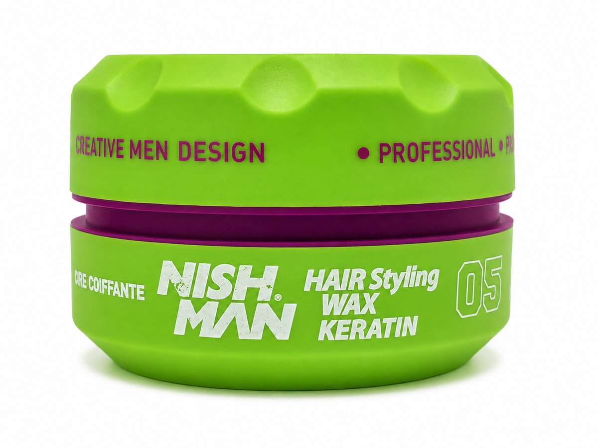 Nishman Hair Styling Wax 05 Keratin 100 ml – Haarwax met Glans – Sterke Hold – Makkelijk Uitwasbaar