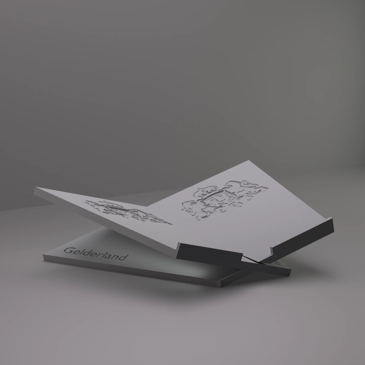 3d-gezellig Grote Boekenstandaard Gelderland - Boekensteun - Boekenhouder - Book Holder - 46*31*12 cm - Grijs - 100% gerecycled PLA (bioplastic)