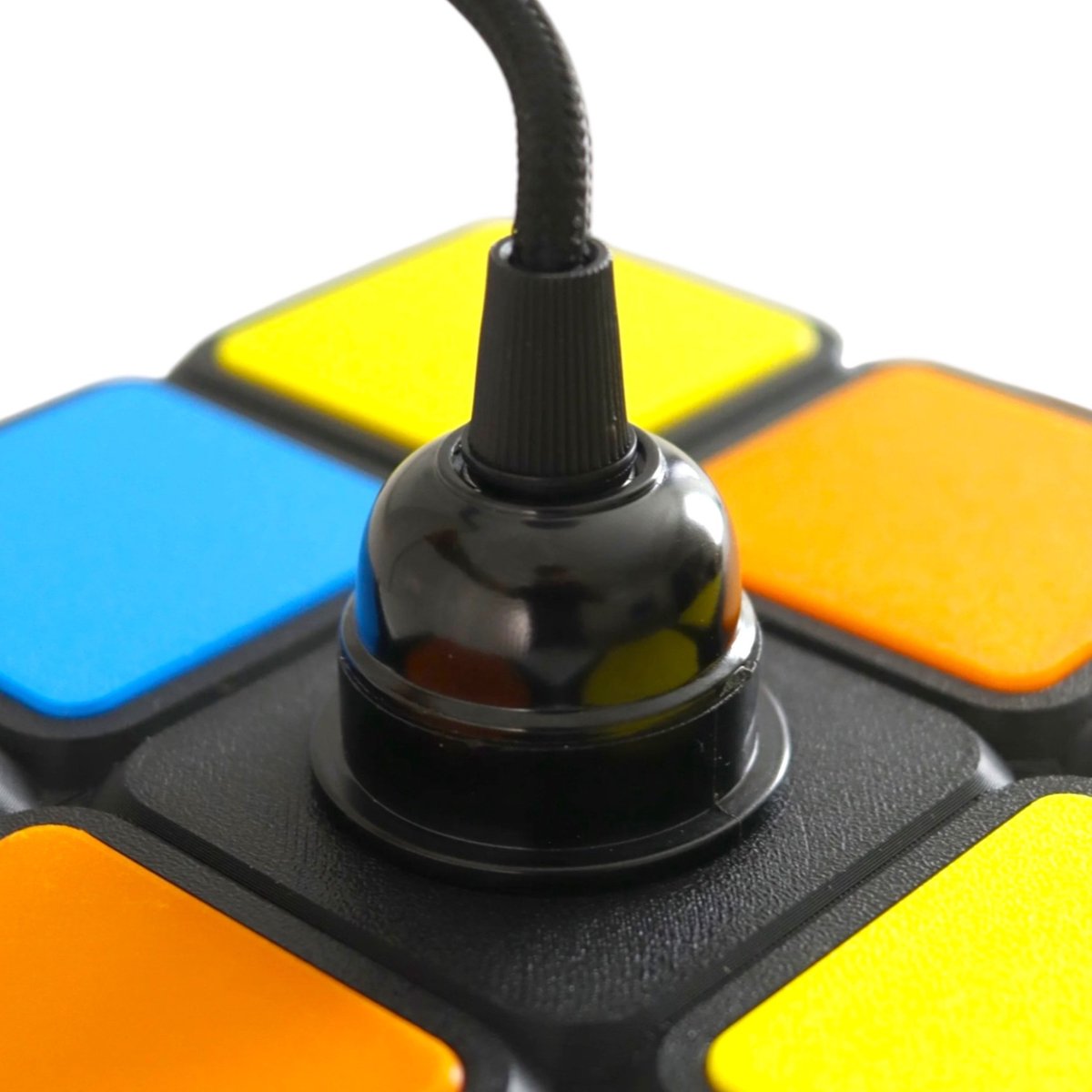 Retro Puzzel Kubus Tafellamp & Hanglamp – Pop Art Sfeerlamp E27 voor Bureau, Dressoir & Plafond | Meerkleurig | 19.5 cm — cadeau in Wonen & Interieur - foto 4