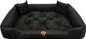 Beste Prijs Hondenmand 100x75 cm – Zwart – Gewatteerd Hondenbed met Hoge Randen – Inclusief 2 Kussens