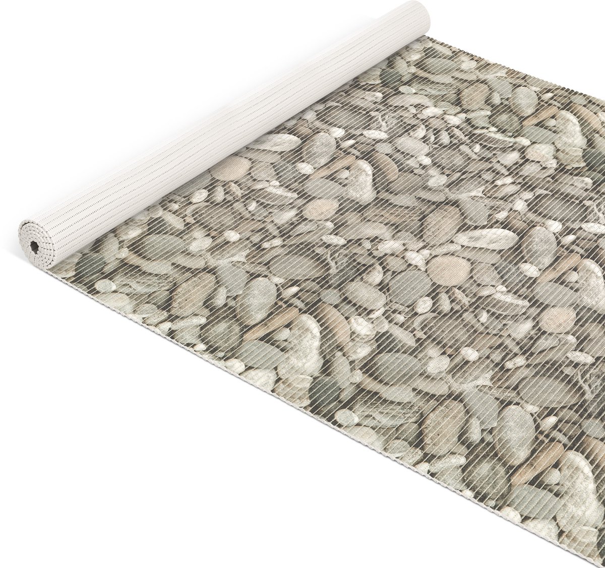 ANRO Badmat Stenen Wit 130x120cm Antislip Douchemat Afwasbaar Sneldrogend