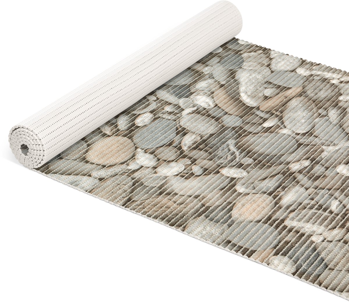 ANRO Badmat Stenen Wit 65x140cm Antislip Douchemat Afwasbaar Sneldrogend