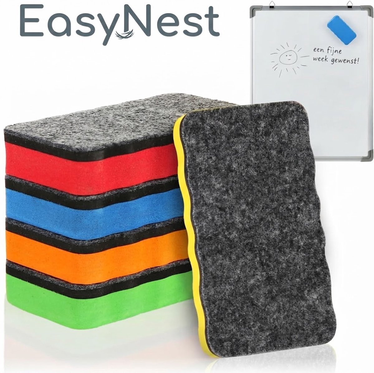 Whiteboardwissers Set van 5 – Magnetische Wisser voor Whiteboard en Magneetbord – Compacte Bureaustoel Wisser voor Kantoor, School en Thuis