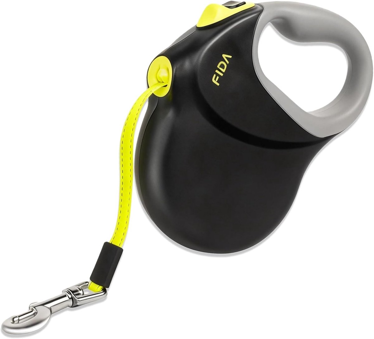 Intrekbare Hondenlijn - Zwart en Geel - 8 m - Knoopvrije Rollijn met Lichtgevende Reflector - Voor Honden Tot 50 kg