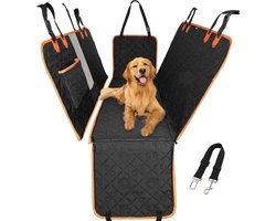 KYG Autostoelhoes voor huisdieren, afneembaar ontwerp, ademend gaasvenster, veiligheidsgordel, waterdicht en antislip, universeel voor honden en katten (zwart)