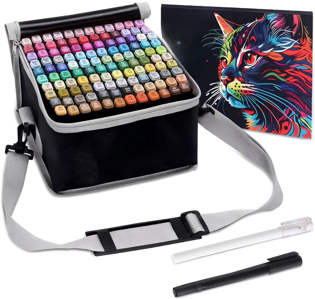 VALI® Twinmarkers - Alcoholmarkers Set - Alcoholpennen - 120 Stukken - Multikleur - 24cm x 20cm x 19cm