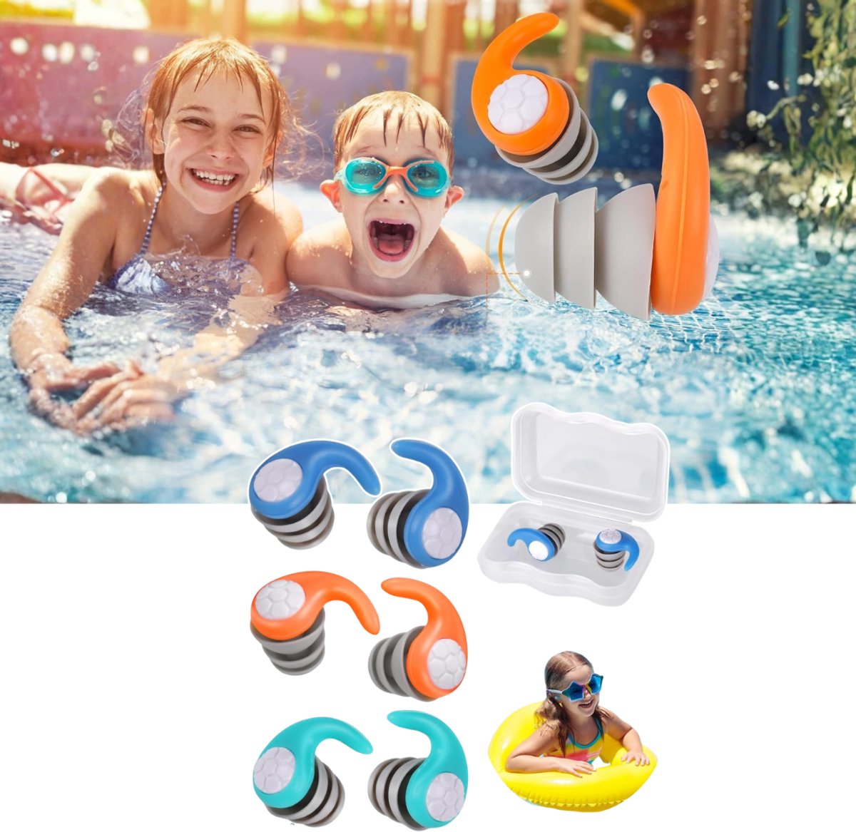 Zavio® Zwem Oordopjes Kind - Zwemmen Kinderen - Zwemoordoppen