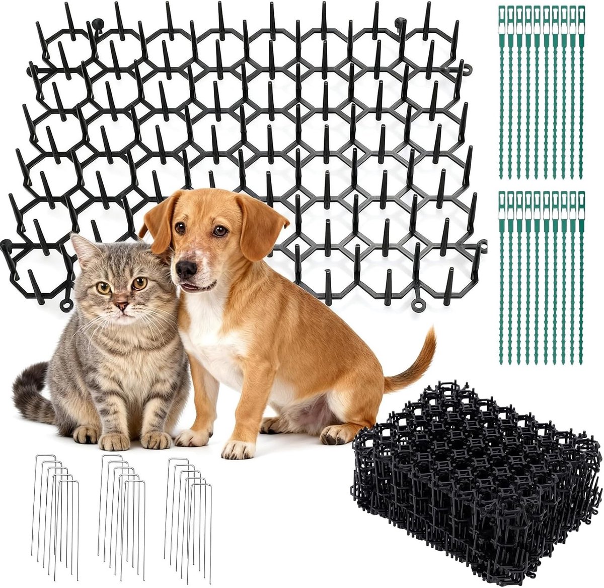 Kattenwering Mat - Groen - 20 x 15 cm - Flexibel Waterdicht Plastic - Voor Tuin en Buitenruimte