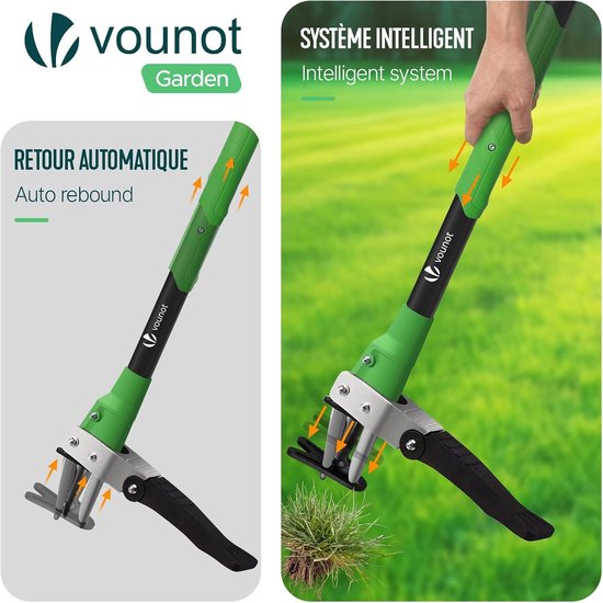 Handmatige Onkruidverdelger - Roestvrij Staal - 100 cm - Robuuste Tuinier Tool - Voor Tuin en Gazon — afbeelding 5
