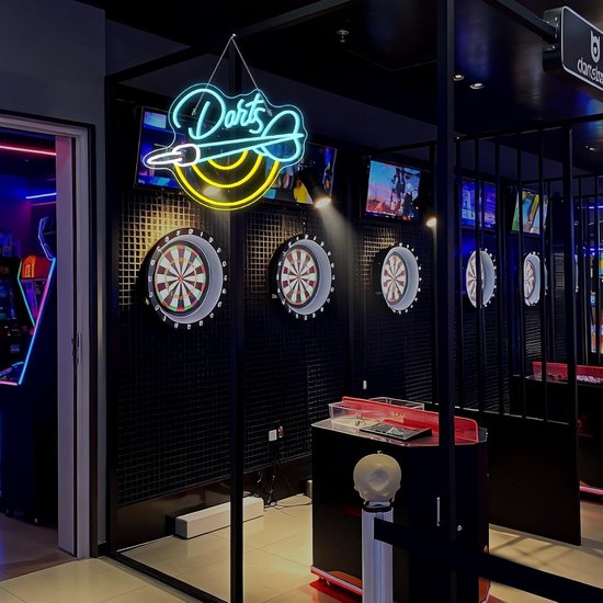 Neon bord darts bar led-bord - dartspel muurdecoratie voor speelkamer en kroeg — afbeelding 3