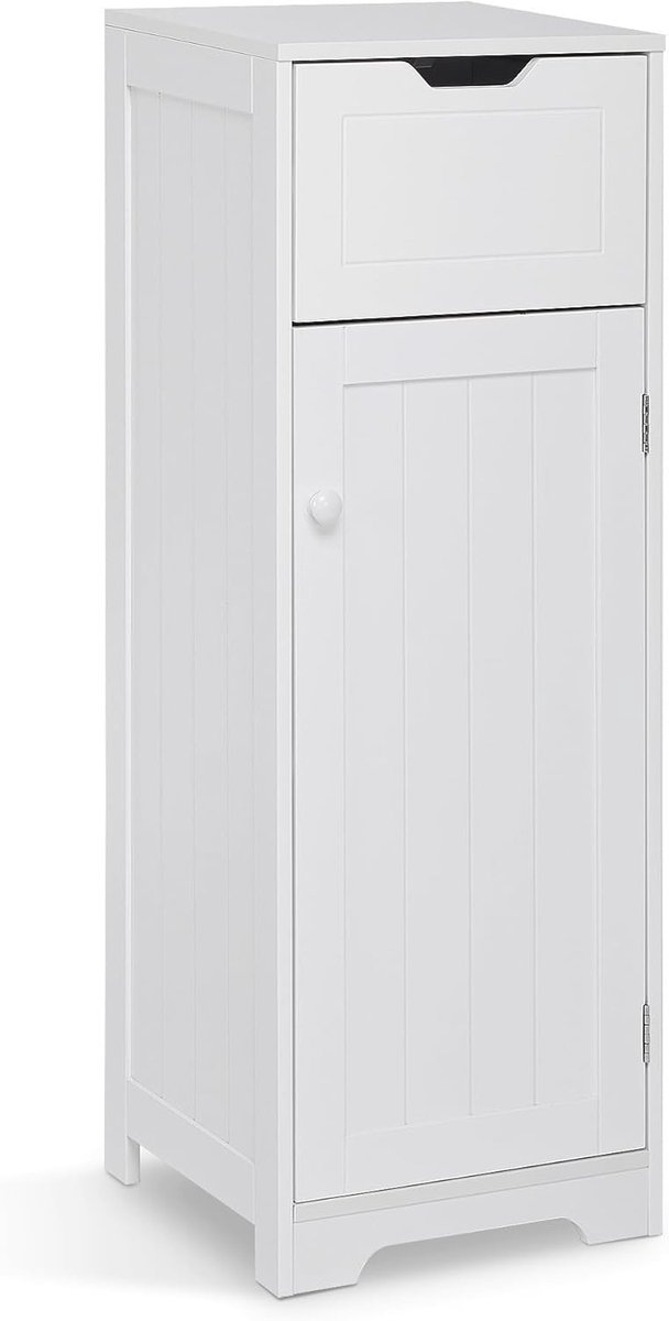 Badkamerkast - Wit - 32 x 30 x 87 cm - MDF Hout Gelakt - Voor Badkamer, Keuken of Woonkamer