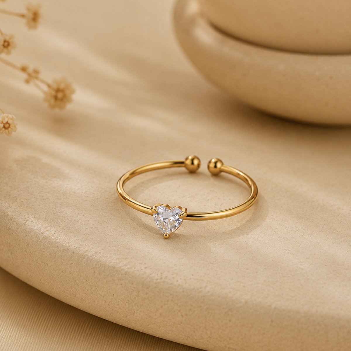 Maevi® Geboortesteen Ring - Maand: April - Geboortesteen / Geboorte Cadeau - Kraamcadeau - Ring / Sieraad - Geboortesteen / Birthstone - Hoge Kwaliteit - Roestvrijstaal / RVS / Stainless Steel - Verkleurt Niet - Incl. Luxe Verpakking - Verstelbaar