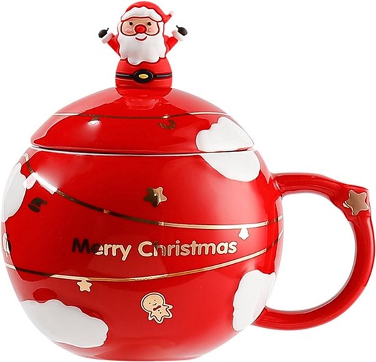 Kerst koffiemok - Keramisch - Kerstman - 400 ml - Cadeaus voor Meisjes - Kerstmis - Theekopjes
