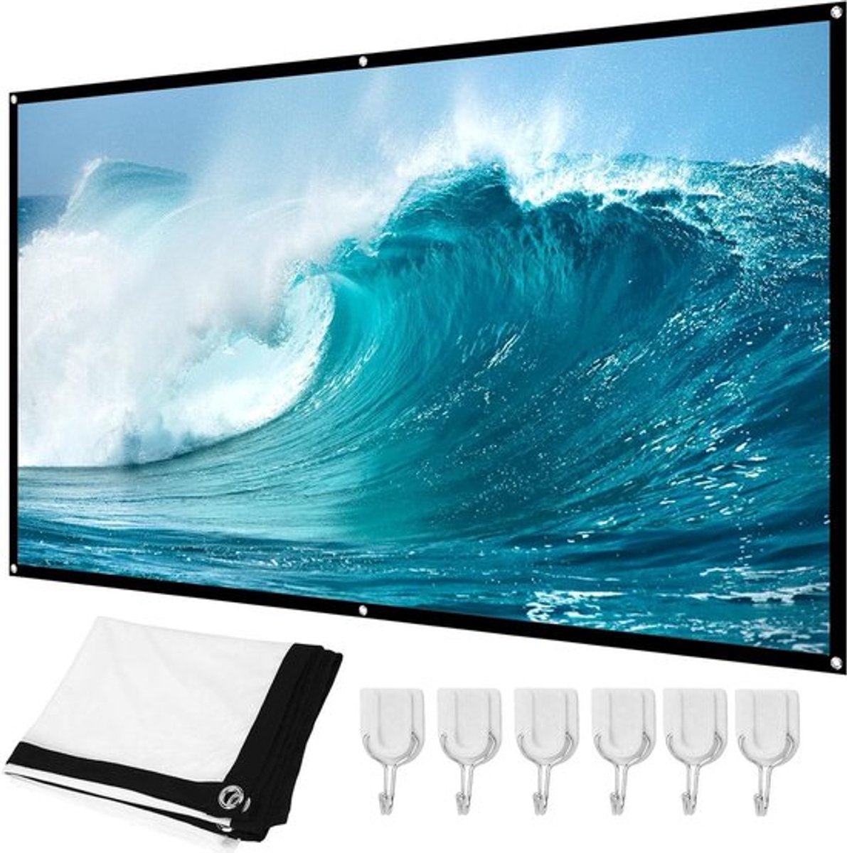 Draagbaar Opvouwbaar Projectiescherm 16:9 HD 3D/2D 1080P 4K Ultra HD - Voor Buitenfilms en Kamperen - 84 inch
