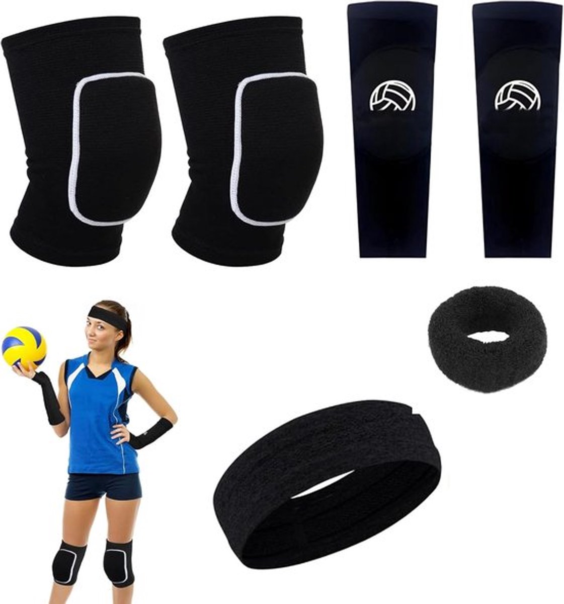 Kniebeschermers (set) - multikleurige kniepads voor mannen en vrouwen - elastisch - comfortabel - hoge bescherming - kniepads voor kinderen (Klein)