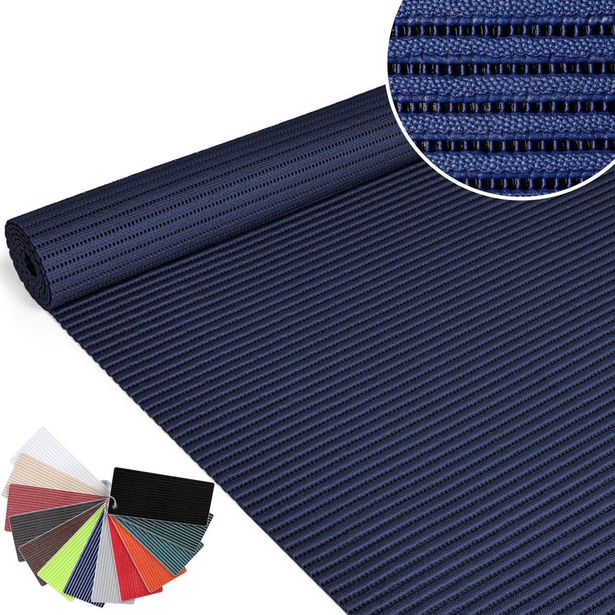 ANRO Badmat Blauw 65x400cm Antislip Douchemat Afwasbaar Sneldrogend
