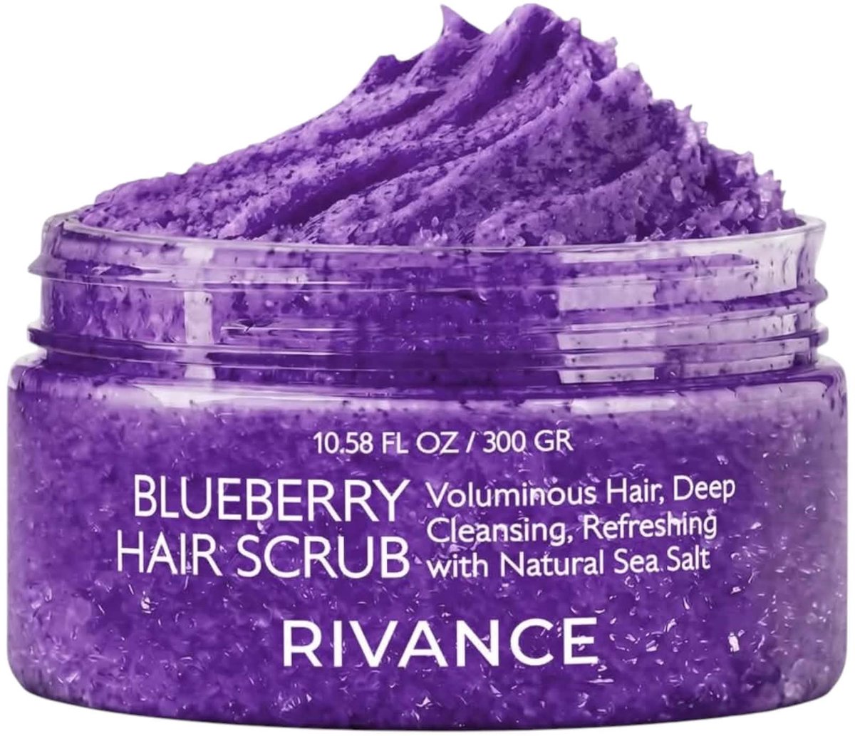 Rivance Blueberry Hair Scrub – Hoofdhuid Scrub met Zeezout & Bosbessenextract – Diepe Reiniging – 300 g