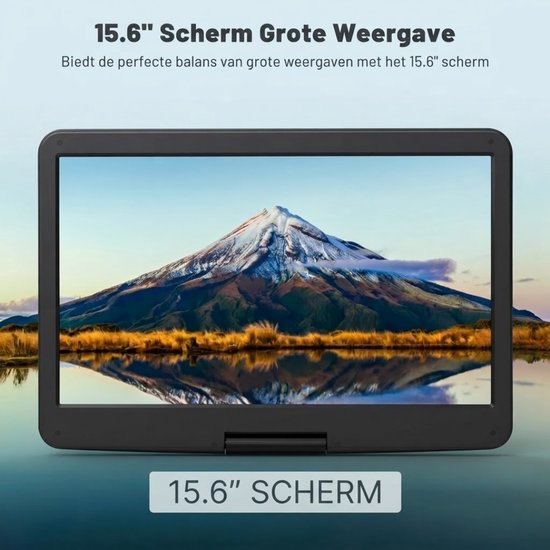 Lìon® Draagbarer Dvd Speler - Draaibaar Scherm - Draagbare Dvd Speler met Scherm - Zwart - 38cm x 27cm x 5cm van lion — afbeelding 5