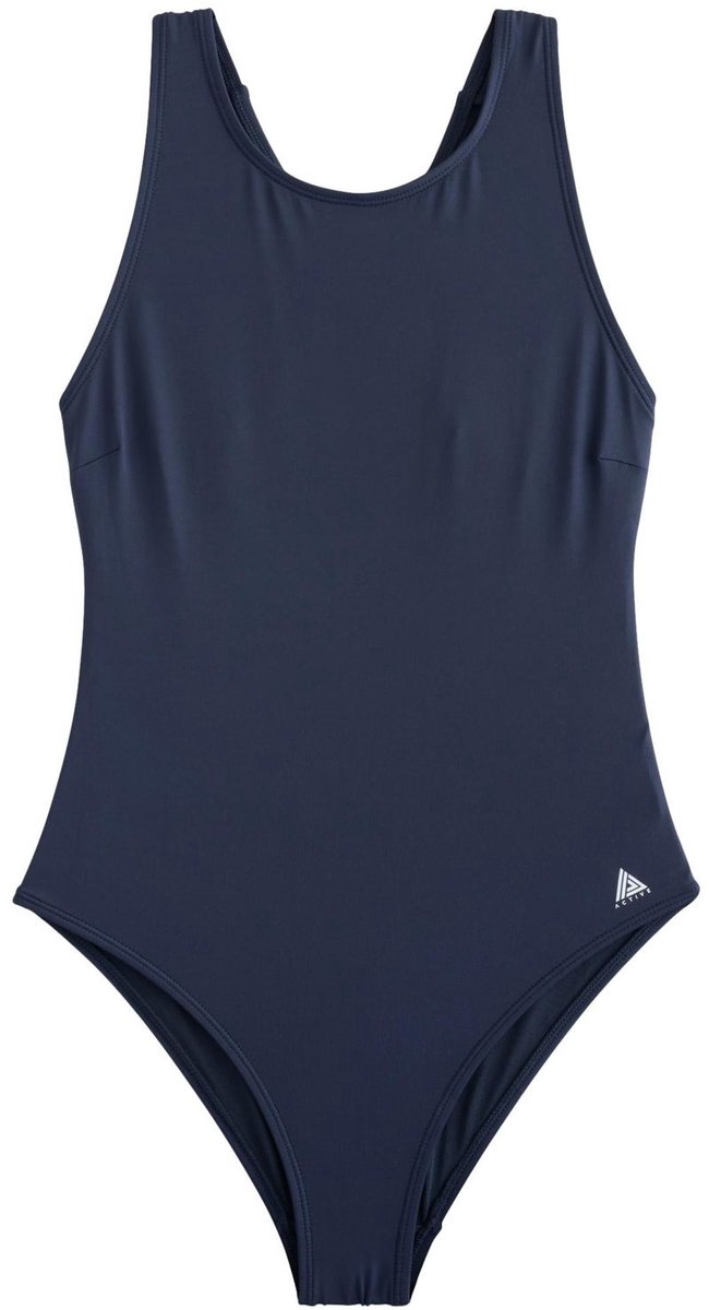 Next - Dames - Basic vormgevend badpak met hoge hals - Blauw