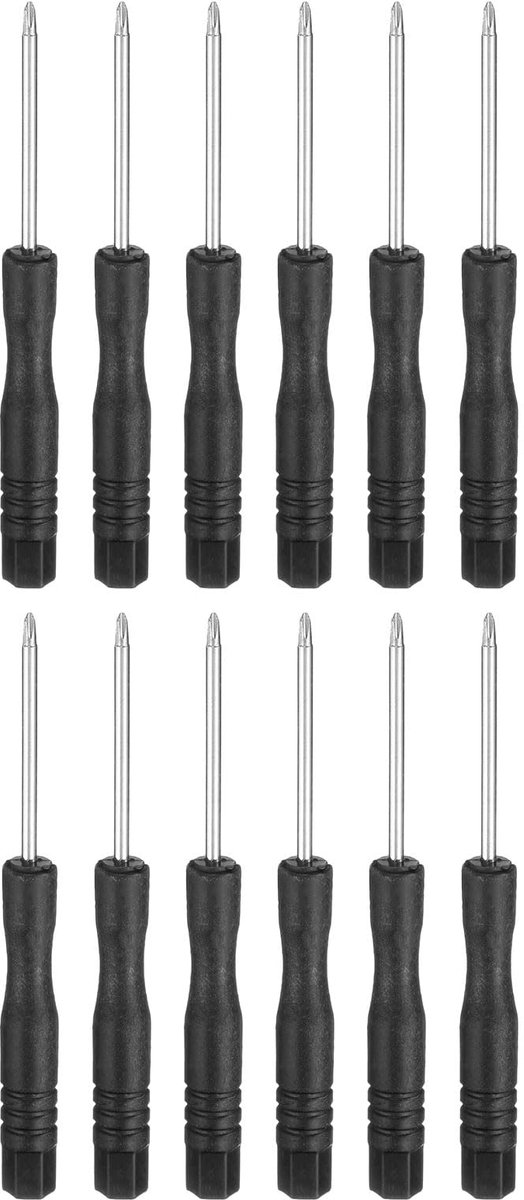 Set van 12 kleine Phillips schroevendraaiers 78mm met ergonomische grip
