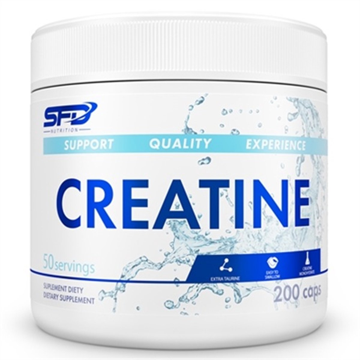 SFD Pure Creatine – 200 capsules – creatinemonohydraat + taurine