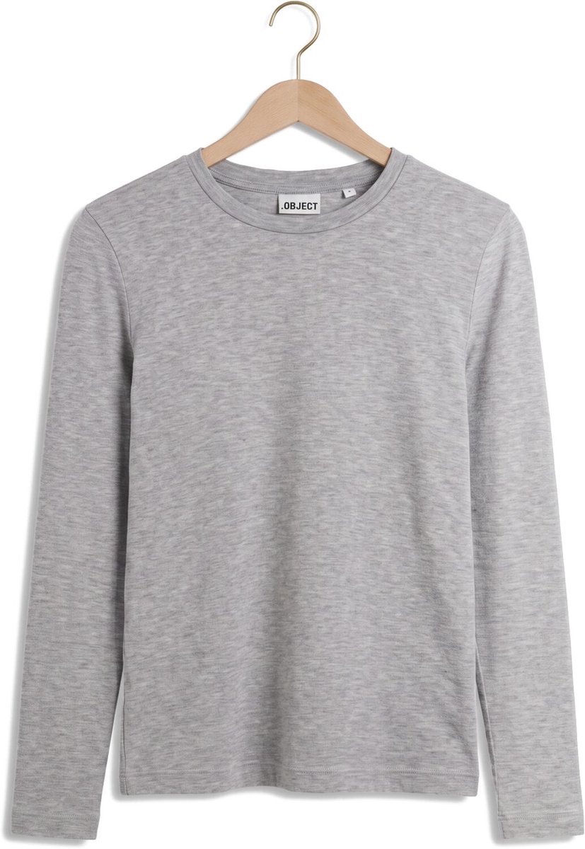 Object Objalma Ls Re Top Noos Tops & T-shirts Dames - Shirt - Lichtgrijs - Maat XS
