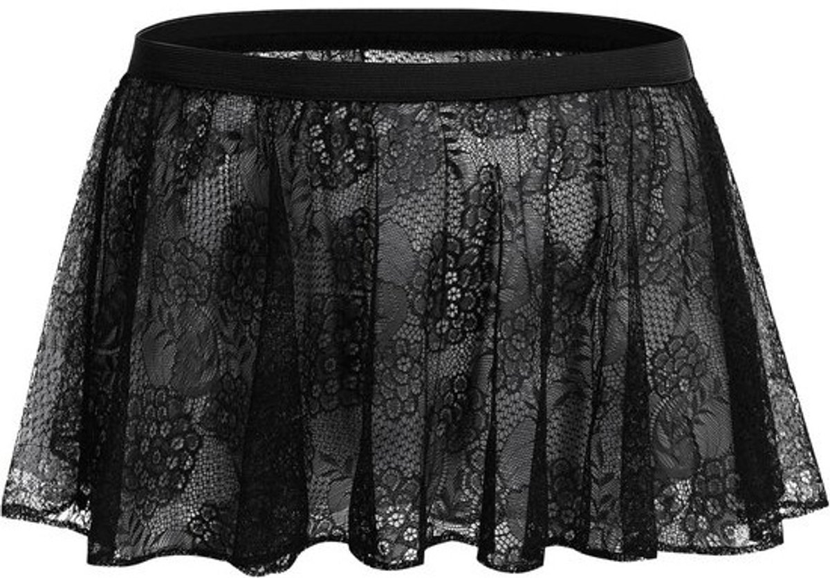 Dames Lingerie Mini Rokje met Kant en Ruches