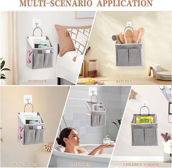 Ophangorganizer 2 stuks - Kast organizer - Ruimte besparen - Waterdicht en opvouwbaar - 30x23x10 cm - Grijs — afbeelding 4