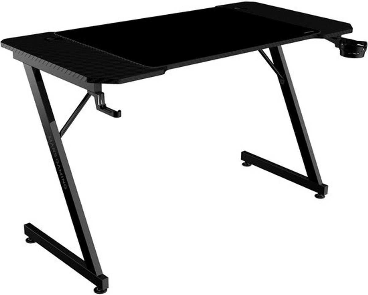 Gaming Bureau 120x60cm met XXL Muismat en Houders - Ergonomisch & Stevig Zwart Bureau