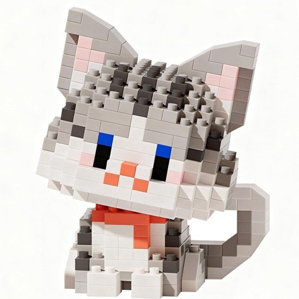 Bouwpakket Poes - Mini Bouwstenen voor Kattenliefhebbers (Volwassenen & Kinderen)