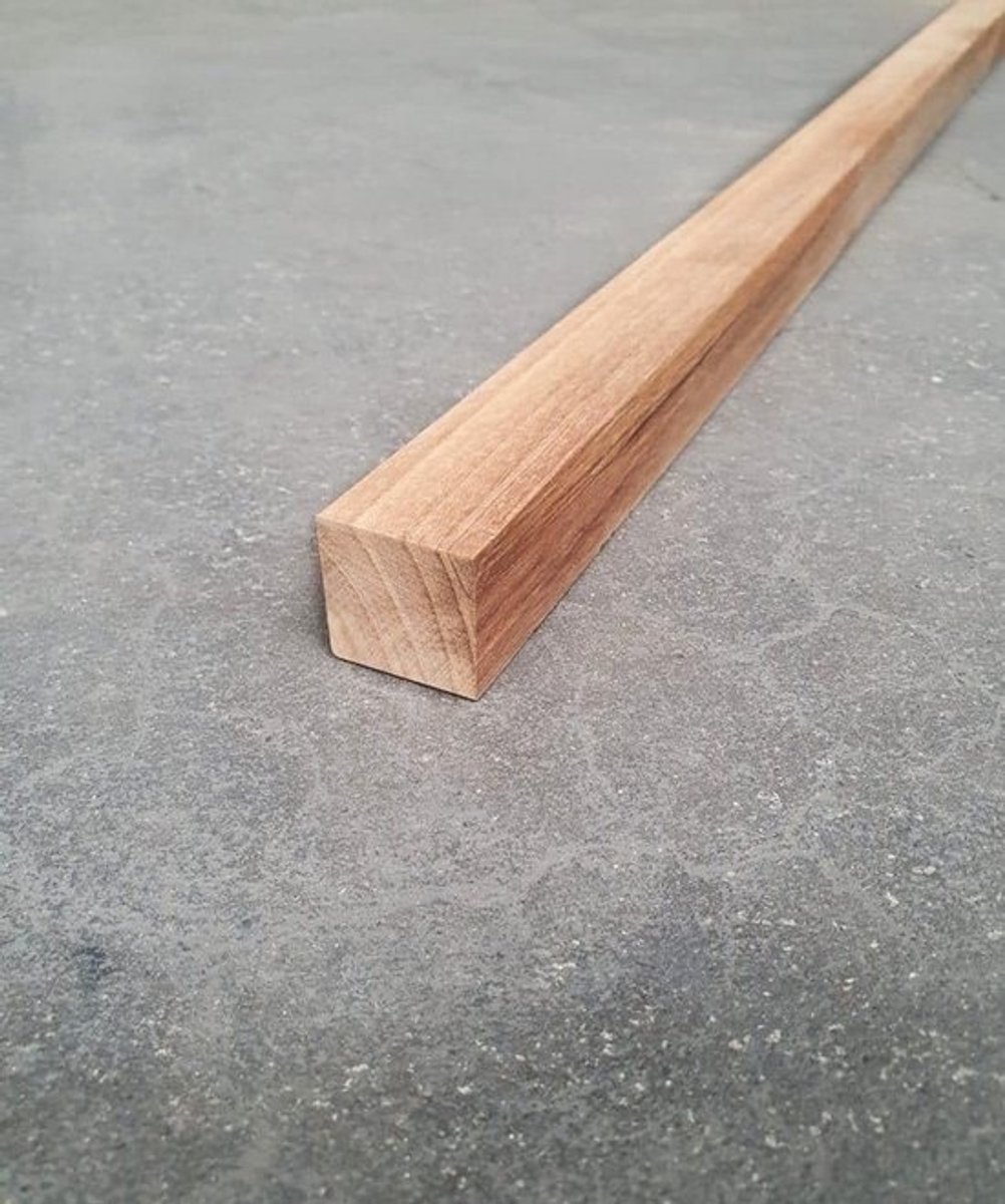 Massief Teakhouten Stok (Lat) - FSC Gecertificeerd - 40x40mm Dikte - Voor Klussen en Meubels