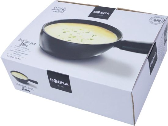 Fonduepan Keramiek - Kaasfondue Pan - Gezellig Tafelen - Vaatwasserbestendig - 13 Liter - Zwart — afbeelding 3